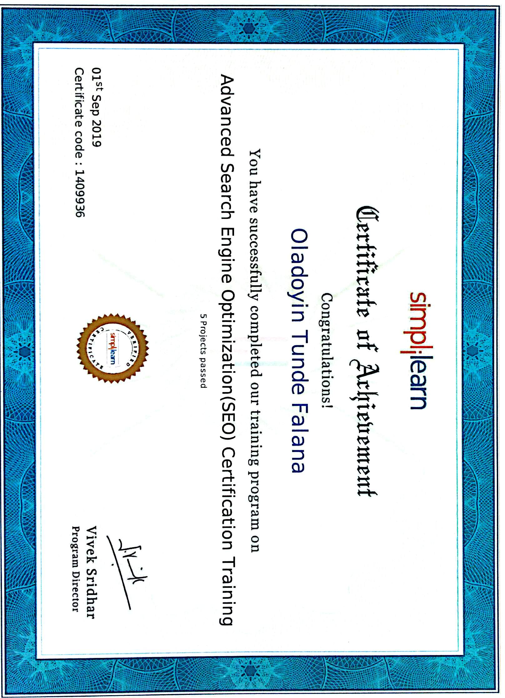 Search Engine Optimization Certification